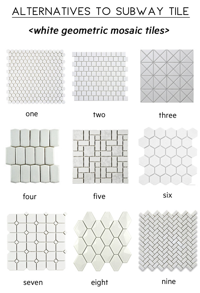 alternatives to subway tile, white mosaic tile
