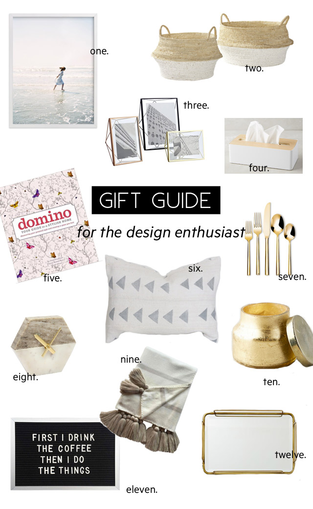 gift guide, gift guide for the design enthusiast, gift ideas, gift guide 2016