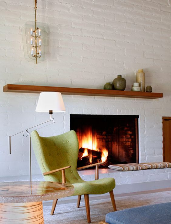 Mid Century Design, fireplace, mantel design