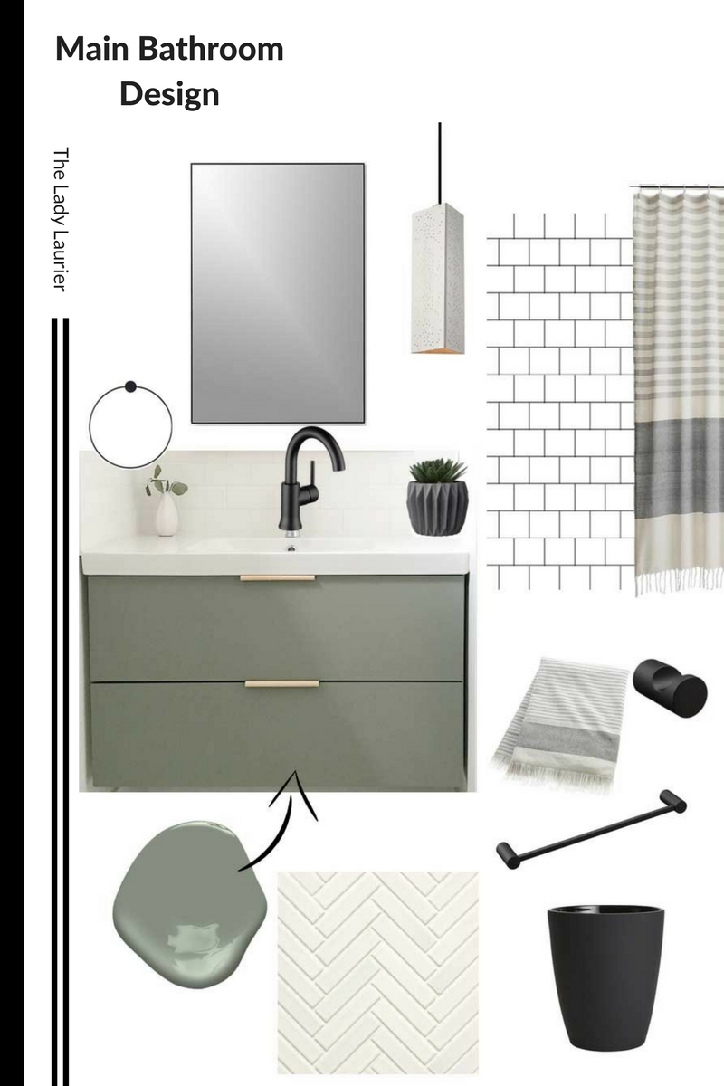 main bathroom design, bathroom designs, green vanity