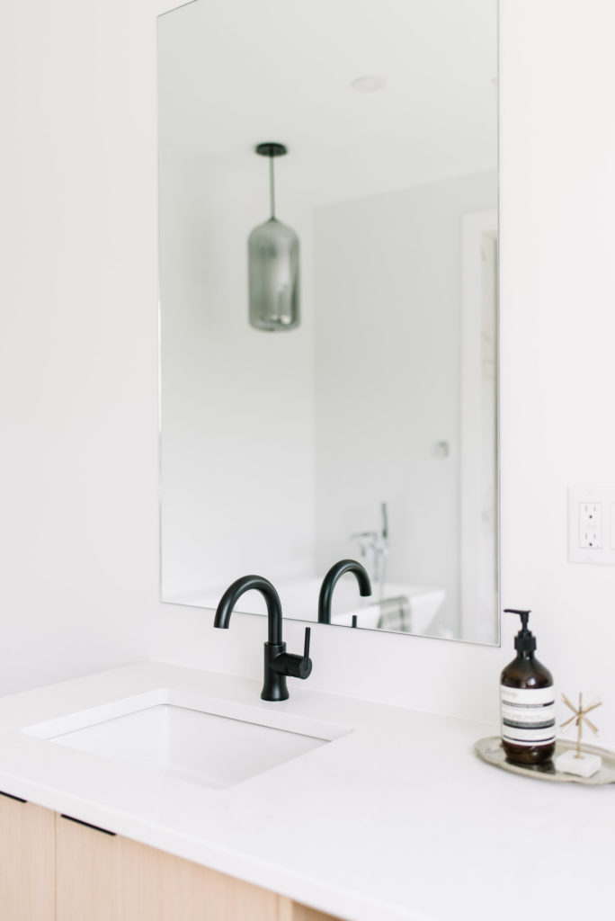 Design Details: Choosing the Best Kitchen and Bath Fixtures, matte black bathroom faucet, Delta Trinsic, Delta matte black faucet