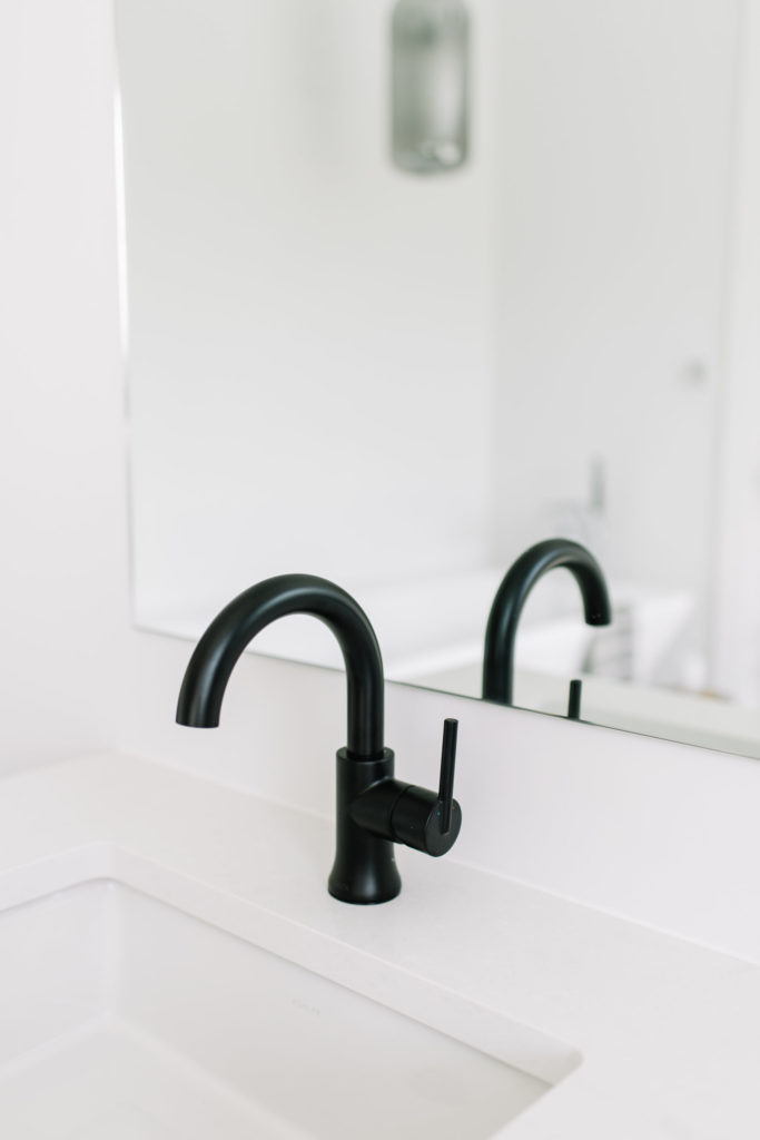 Design Details: Choosing the Best Kitchen and Bath Fixtures, matte black bathroom faucet, Delta Trinsic, Delta matte black faucet