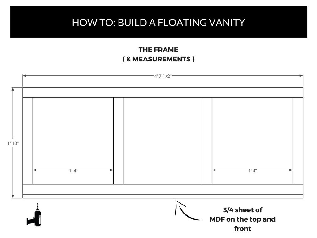DIY floating vanity, floating vanity how to