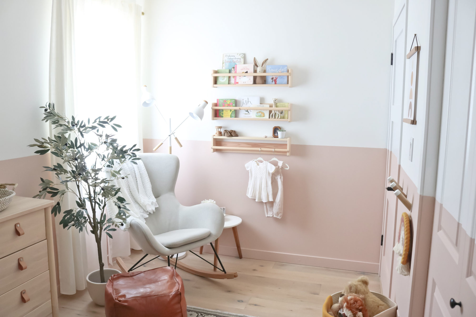 baby girl nursery, nursery reveal, pink nursery, modern baby nursery