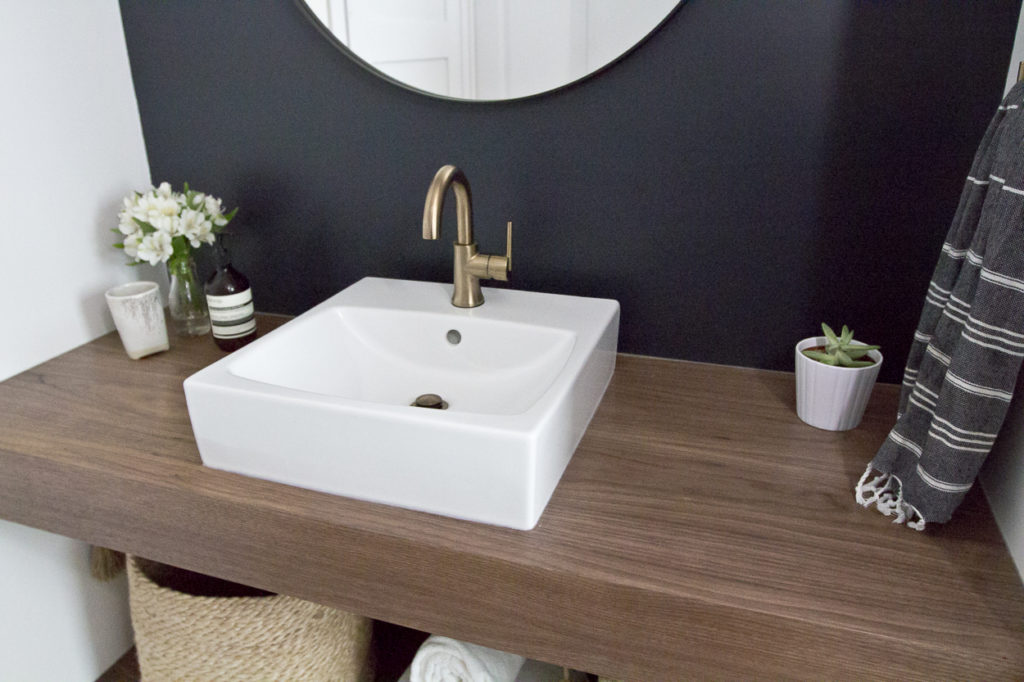 How To Diy Your Own Floating Vanity Kristina Lynne - How To Build Floating Bathroom Vanity